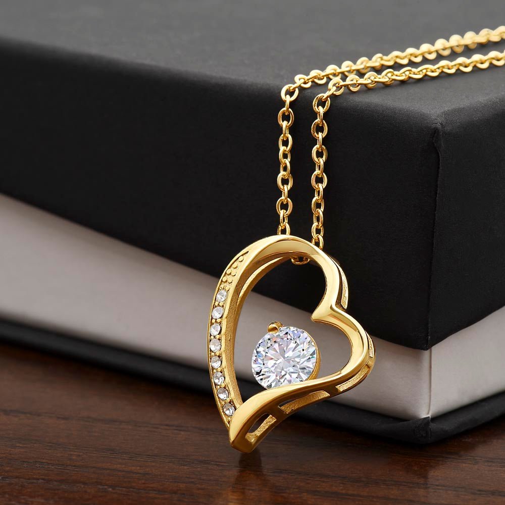 Forever Love Necklace Jewelry 18k Yellow Gold Two Tone Box The Sterling Clover & Co.