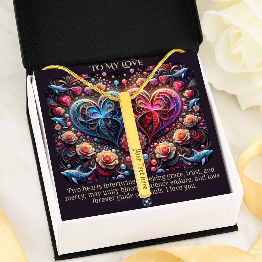 Talisman Necklace: Two Hearts As One Jewelry 18k Yellow Gold Two Tone Box The Sterling Clover & Co.