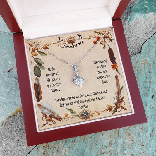 Alluring Beauty Necklace: Boho Soulmate Jewelry 14k White Gold Finish Two Tone Box The Sterling Clover & Co.