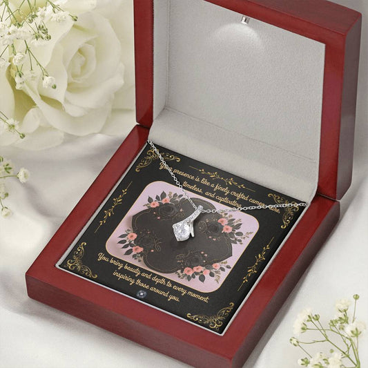 Alluring Beauty Necklace: Cameo Jewelry 14k White Gold Finish Two Tone Box The Sterling Clover & Co.