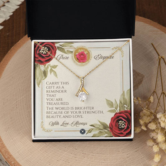 Alluring Beauty Necklace: Elegance Jewelry 14k White Gold Finish Two Tone Box The Sterling Clover & Co.