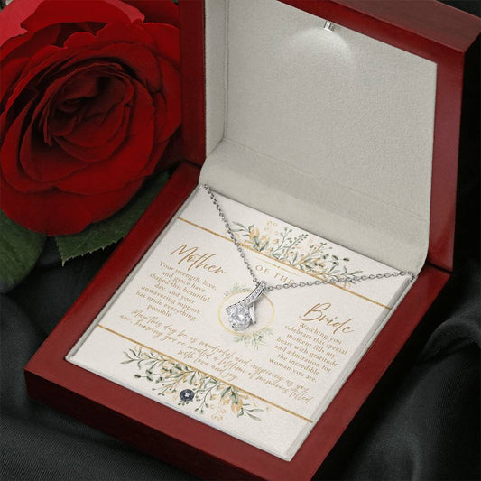 Alluring Beauty Necklace: Mother of the Bride Jewelry 14k White Gold Finish Boho Luxe Mahogany Style Luxury Box with LED The Sterling Clover & Co.