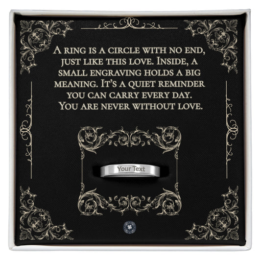 Engraved Women's Ring: Onyx