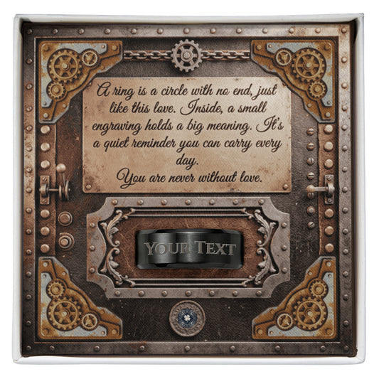 Engraved Men's Ring: Steampunk