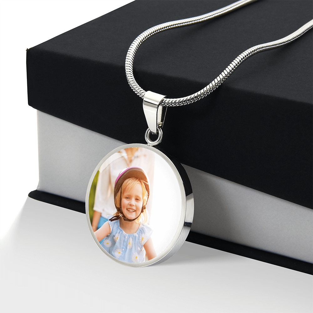 Custom Photo Upload: Circle Pendant with Engraving