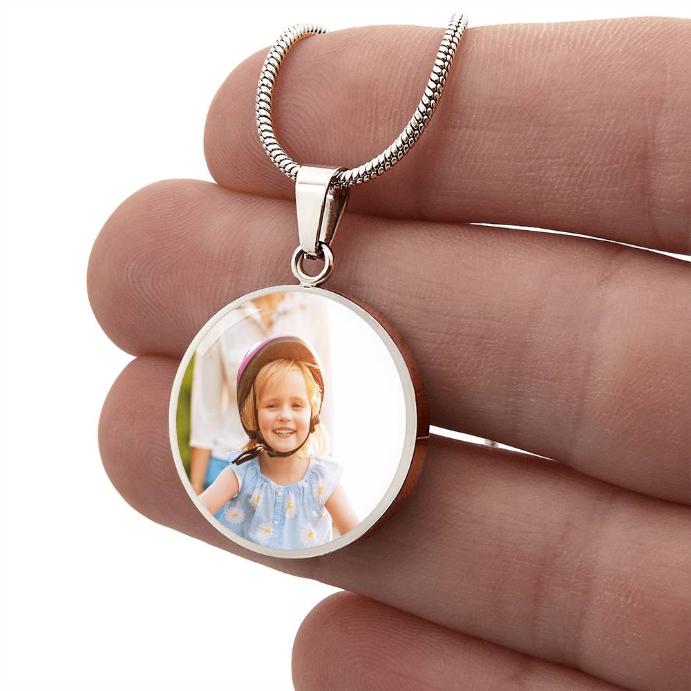 Custom Photo Upload: Circle Pendant with Engraving