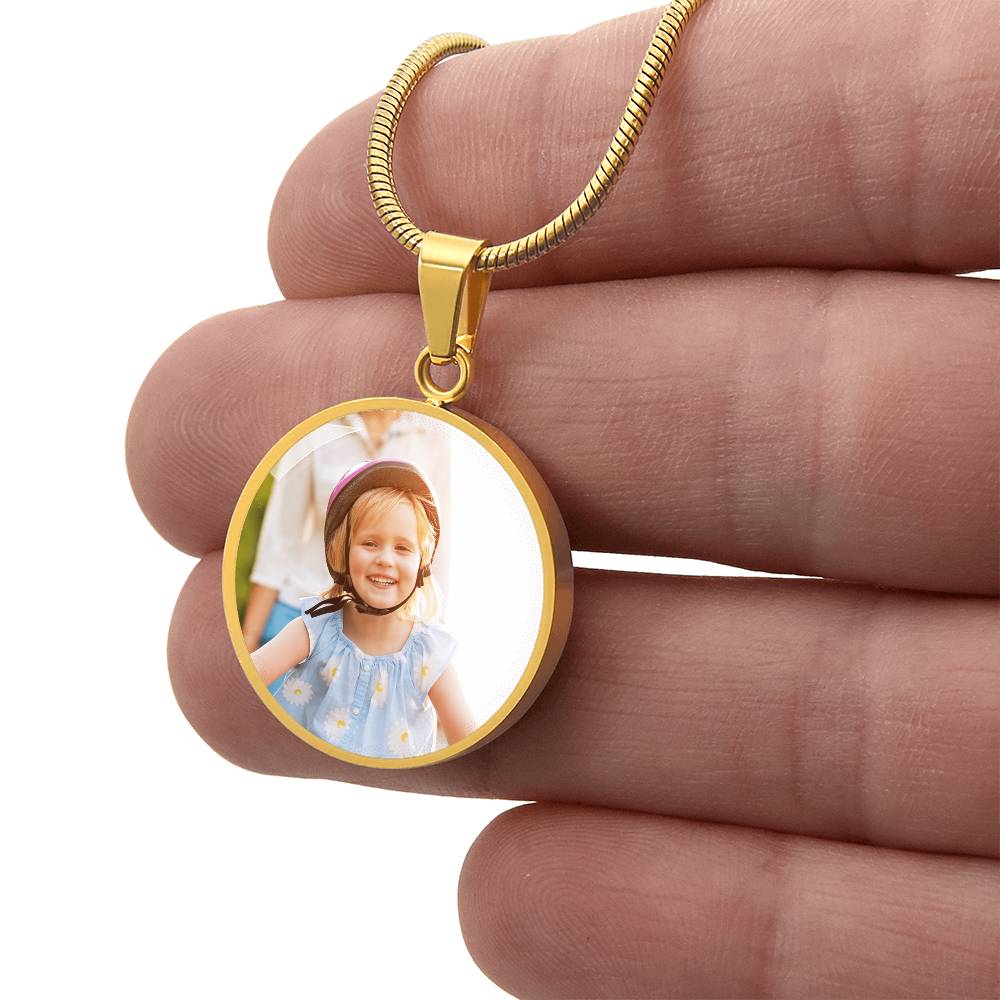 Custom Photo Upload: Circle Pendant with Engraving