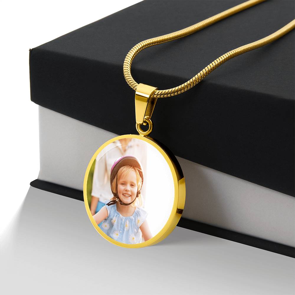 Custom Photo Upload: Circle Pendant with Engraving
