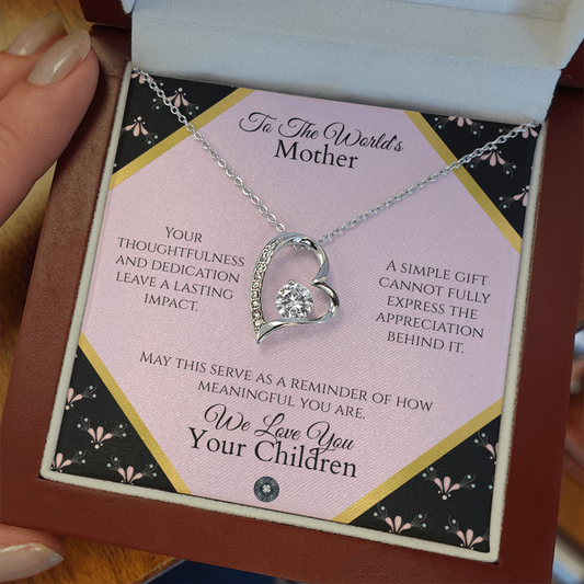 Forever Love Necklace: Personalized Pink Pixie Message Card