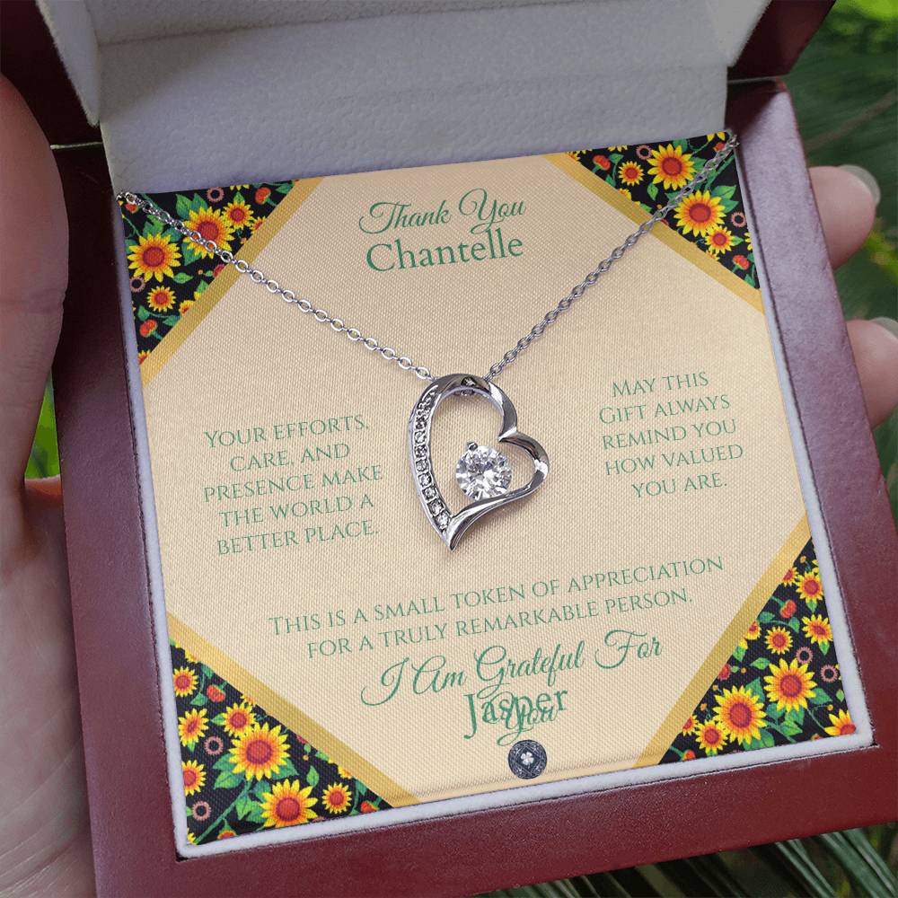 Forever Love Necklace: Personalized Sunflowers Message Card