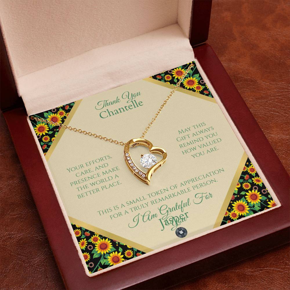 Forever Love Necklace: Personalized Sunflowers Message Card