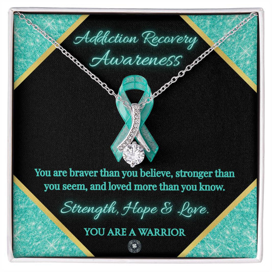 Alluring Beauty Necklace: Addiction Recovery Awareness
