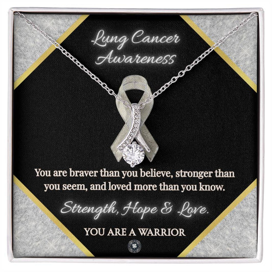 Alluring Beauty Necklace: Lung Cancer Awareness