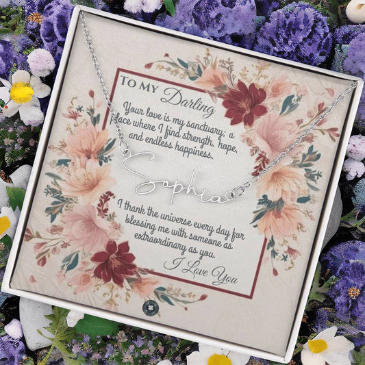 Signature Name Necklace: Darling