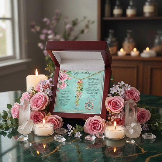 Birth Flower & Name Necklace: June