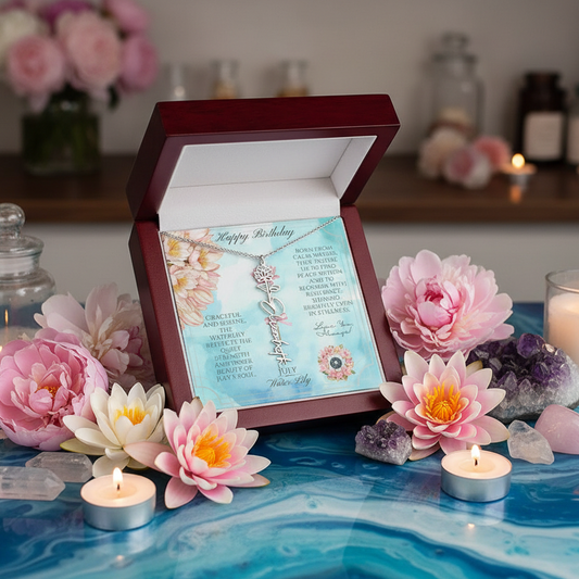 Birth Flower & Name Necklace: July