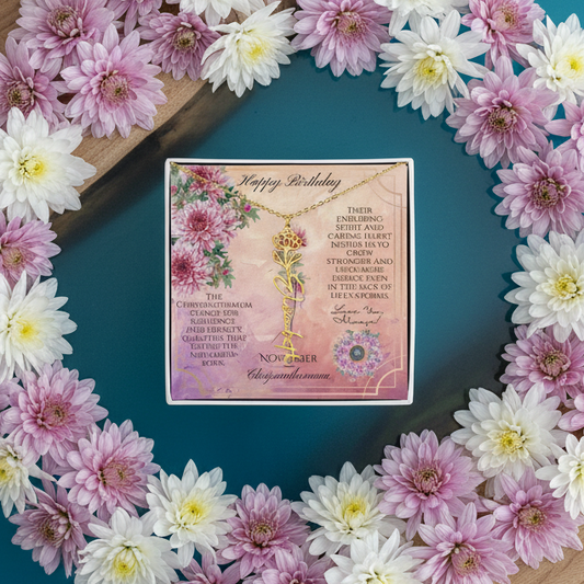 Birth Flower & Name Necklace: November