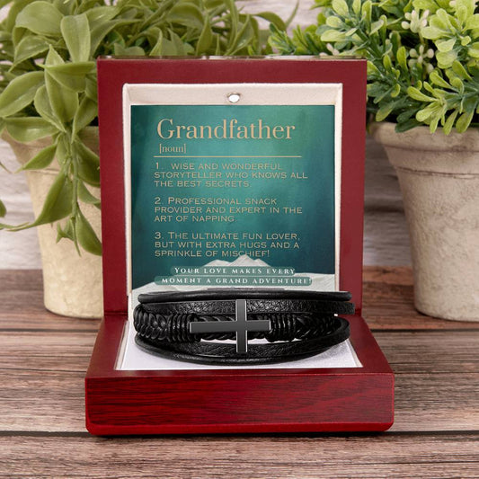 Men's Cross Bracelet: For Grandfather