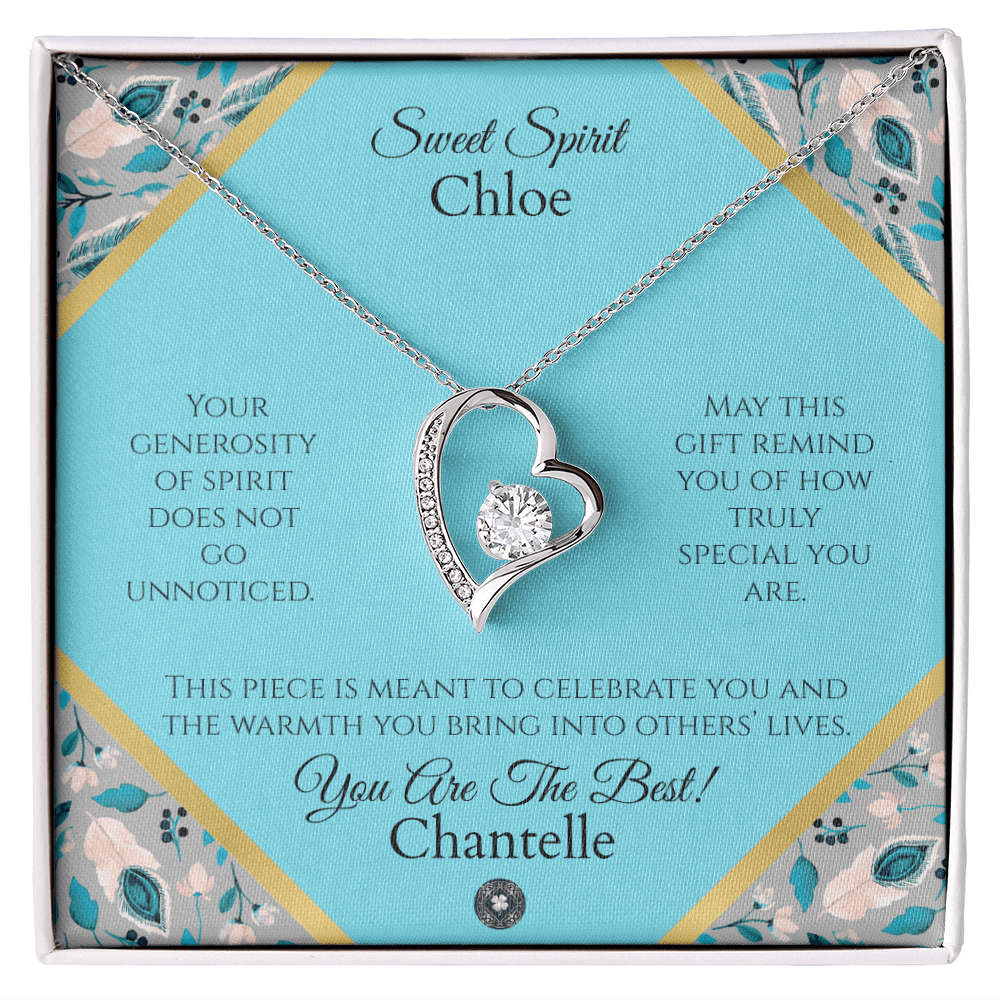 Forever Love Necklace: Personalized Azure Feather Message Card Jewelry 18k Yellow Gold Finish Mahogany Style Luxury Box with LED The Sterling Clover & Co.
