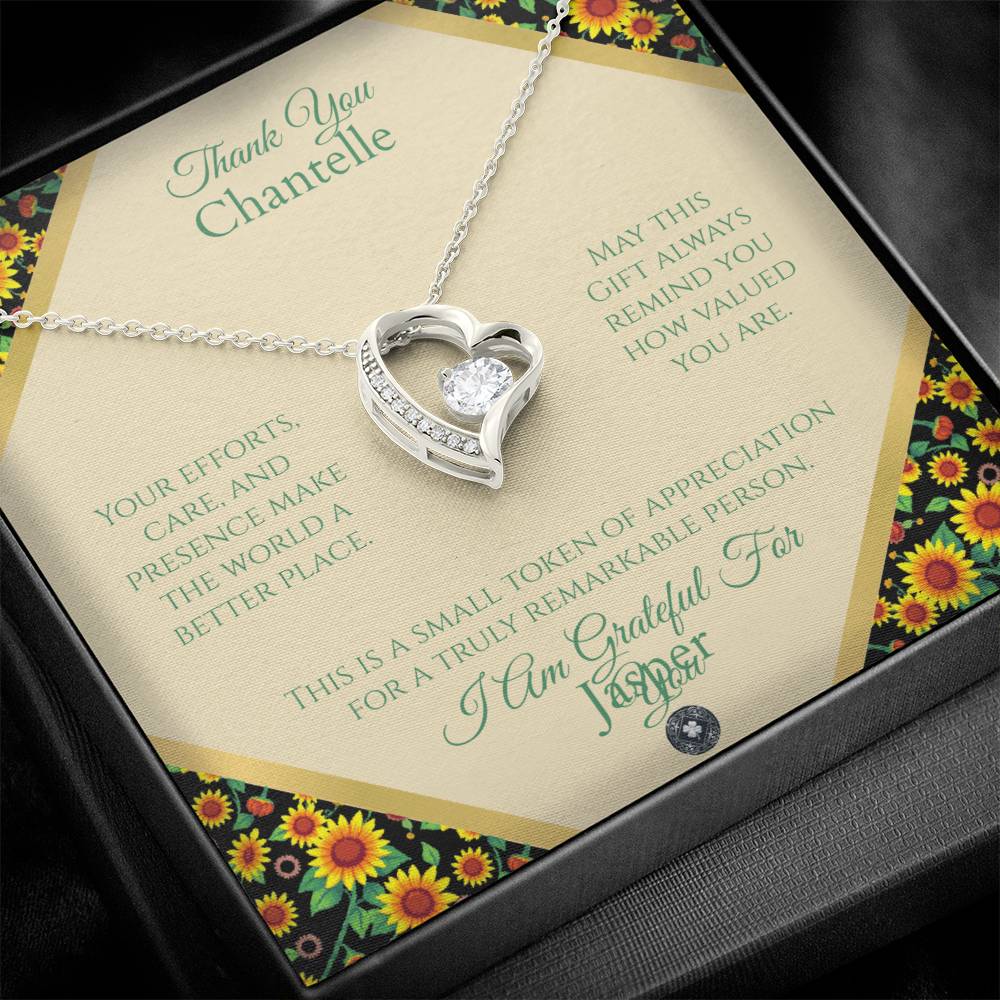 Forever Love Necklace: Personalized Sunflowers Message Card