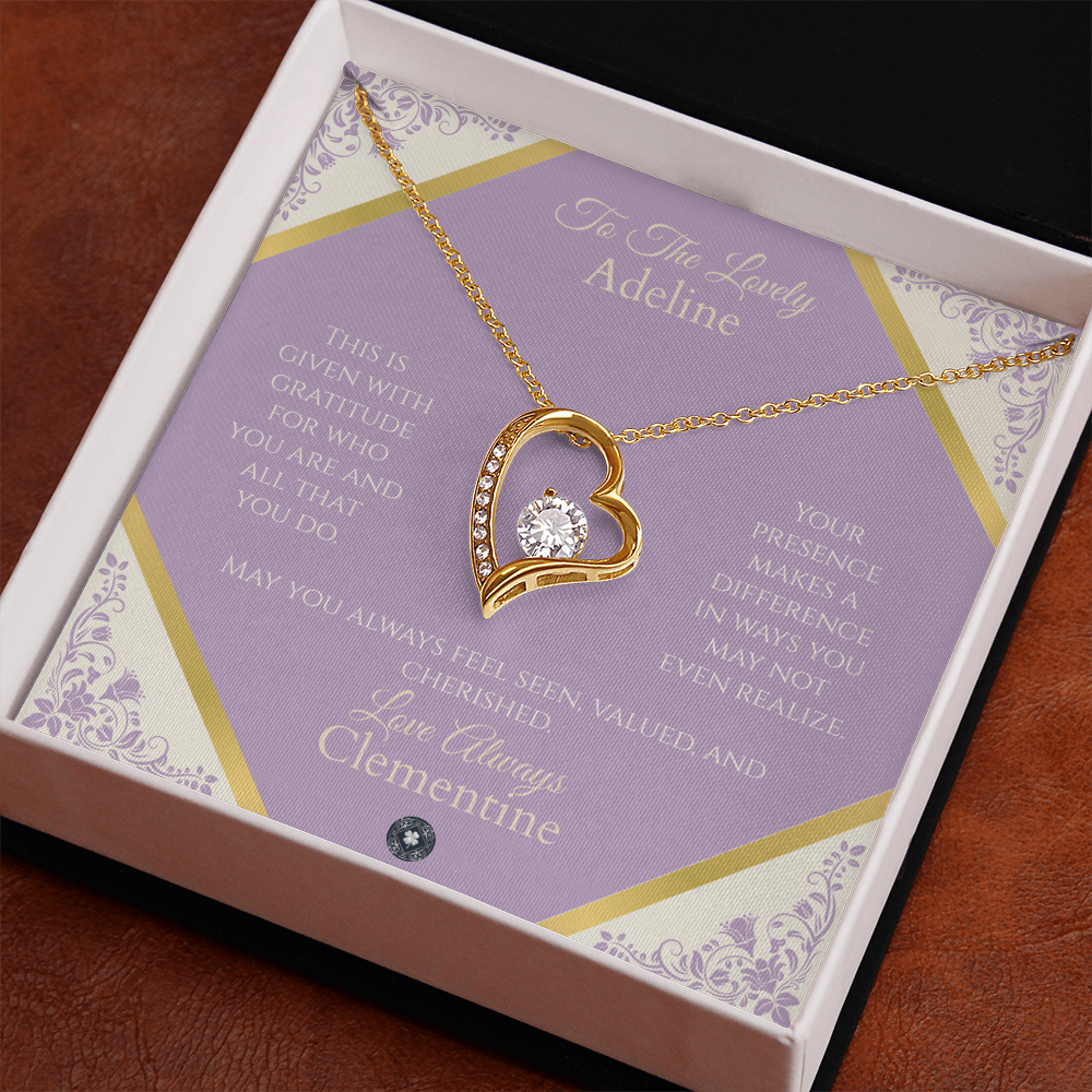 Forever Love Necklace: Personalized French Lavender Message Card