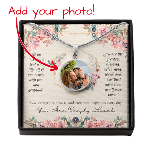 Custom Photo Upload: Forever Circle Pendant Necklace