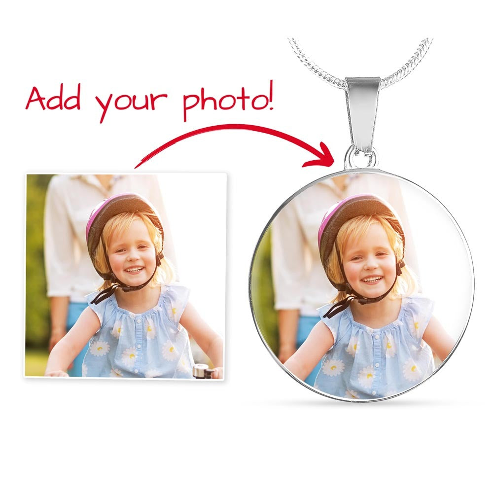 Custom Photo Upload: Circle Pendant with Engraving