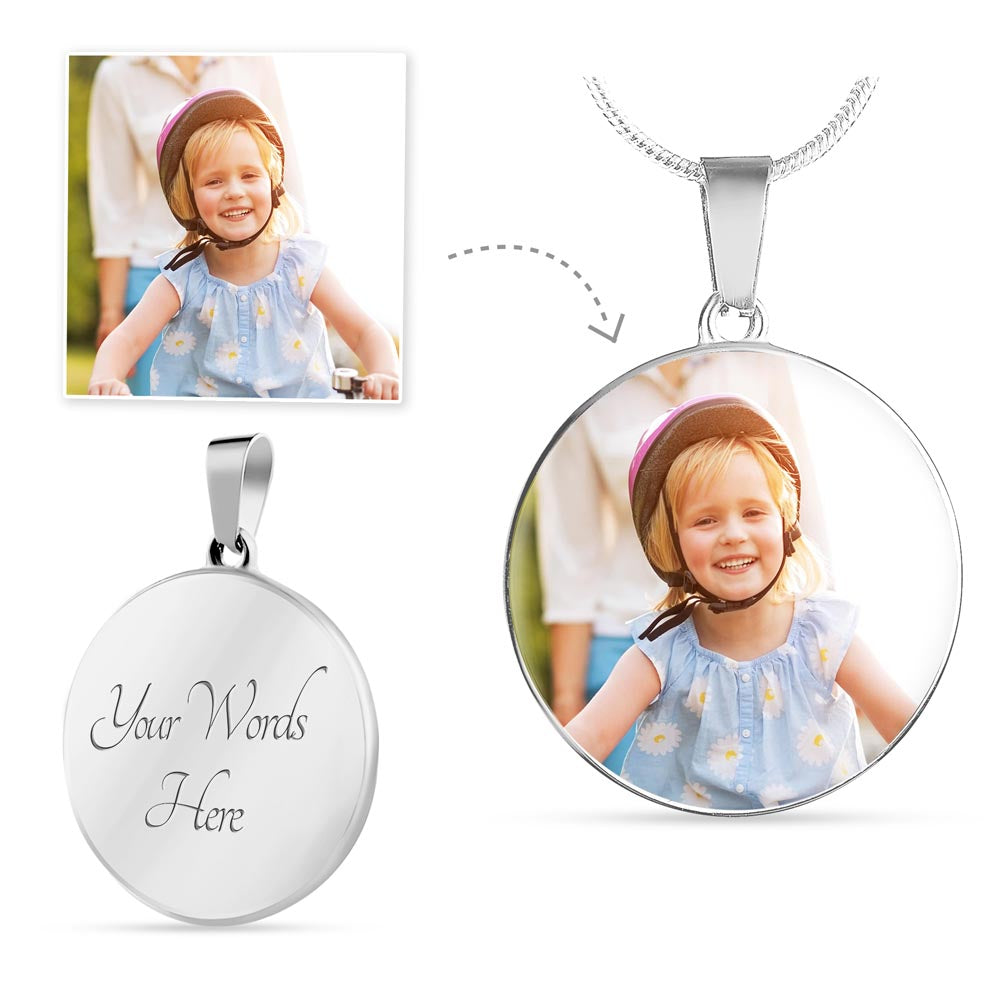 Custom Photo Upload: Circle Pendant with Engraving