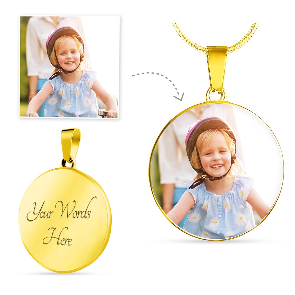 Custom Photo Upload: Circle Pendant with Engraving