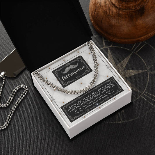 Cuban Link Chain: The Groomsman Jewelry Silver Stainless Steel Two Tone Box Mustache The Sterling Clover & Co.