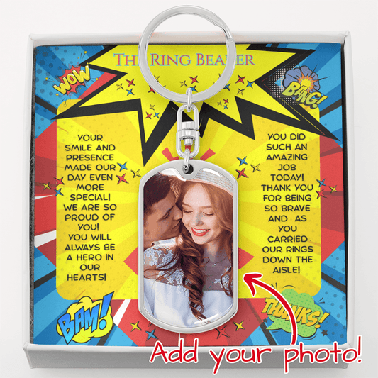 Custom Dog Tag Keychain: The Ring Bearer Jewelry Silver Stainless Steel No The Sterling Clover & Co.