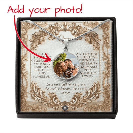 Custom Photo Upload Circle Pendant Necklace: Queen Jewelry Silver Stainless Steel No The Sterling Clover & Co.