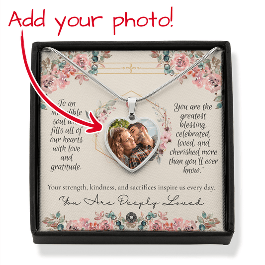 Custom Photo Upload Heart Necklace: Forever Jewelry Silver Stainless Steel No The Sterling Clover & Co.