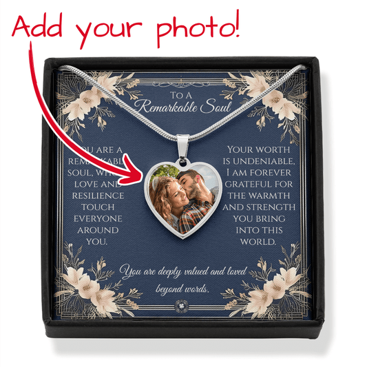 Custom Photo Upload Heart Pendant Necklace: Remarkable Jewelry Silver Stainless Steel No The Sterling Clover & Co.
