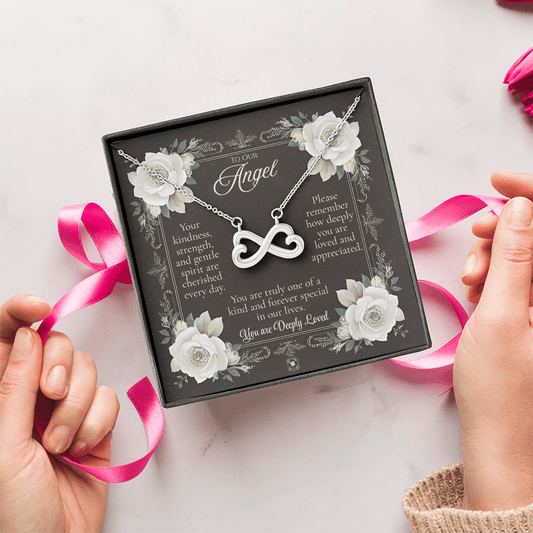 Endless Love Necklace: Angel Jewelry 14k White Gold Two Tone Box The Sterling Clover & Co.