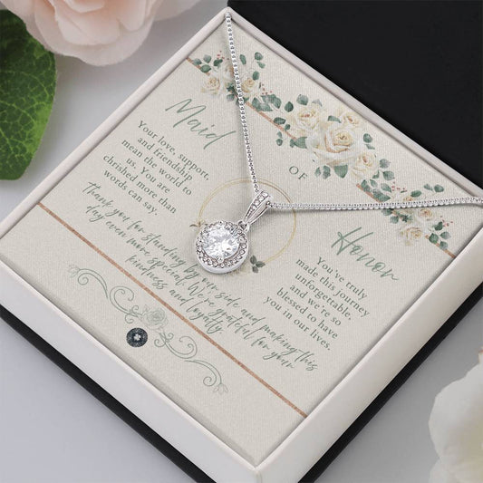 Eternal Hope Necklace: Maid of Honor Jewelry Two Tone Box White Luxe The Sterling Clover & Co.