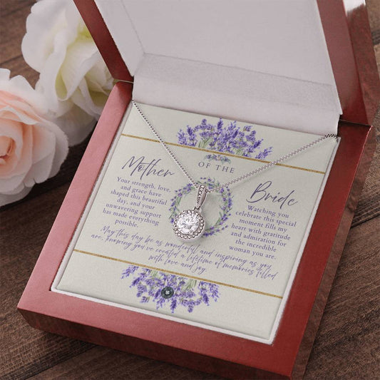 Eternal Hope Necklace: Mother of the Bride Jewelry Lavender Luxe Mahogany Style Luxury Box with LED The Sterling Clover & Co.