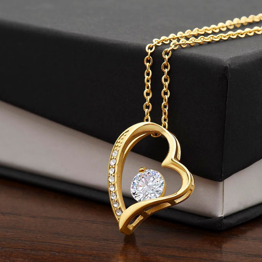 Forever Love Necklace Jewelry 18k Yellow Gold Two Tone Box The Sterling Clover & Co.