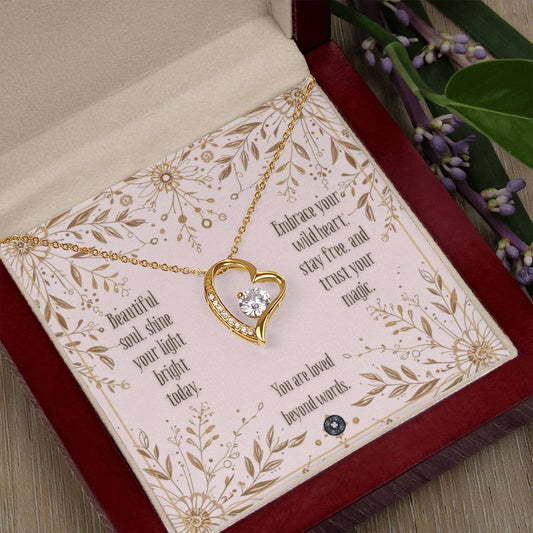 Forever Love Necklace: Free Spirit Jewelry 14k White Gold Finish Two Tone Box The Sterling Clover & Co.