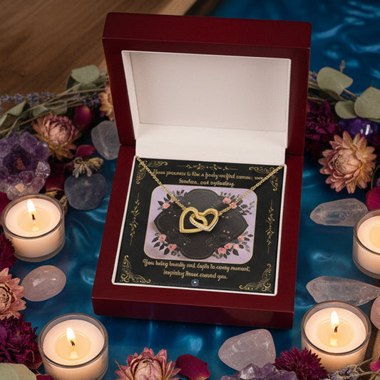 Interlocking Hearts Necklace: Cameo Jewelry 14k White Gold Finish Two Tone Box The Sterling Clover & Co.