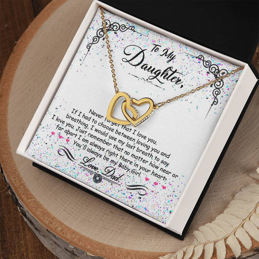 Interlocking Hearts necklace: Daughter Celebration Jewelry 18K Yellow Gold Finish Two Tone Box The Sterling Clover & Co.