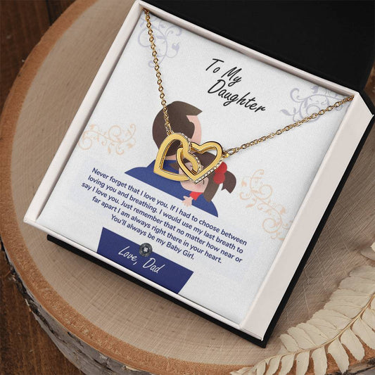 Interlocking Hearts necklace: My Baby Girl Jewelry 18K Yellow Gold Finish Two Tone Box The Sterling Clover & Co.