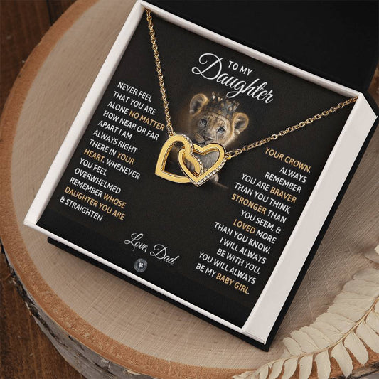 Interlocking Hearts necklace: To My Baby Girl Jewelry 18K Yellow Gold Finish Two Tone Box The Sterling Clover & Co.