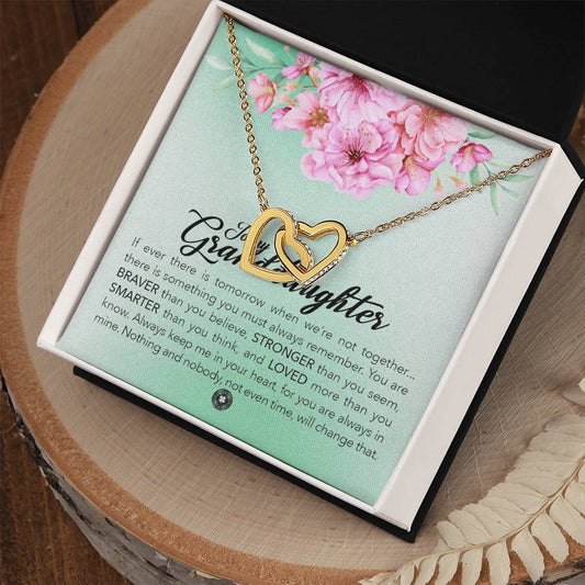 Interlocking Hearts necklace: To My Brave Granddaughter Jewelry 18K Yellow Gold Finish Two Tone Box The Sterling Clover & Co.