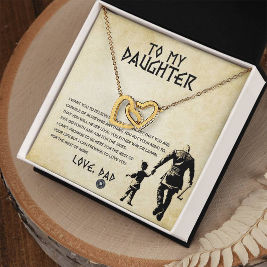 Interlocking Hearts necklace: Viking Daughter Jewelry 18K Yellow Gold Finish Two Tone Box The Sterling Clover & Co.