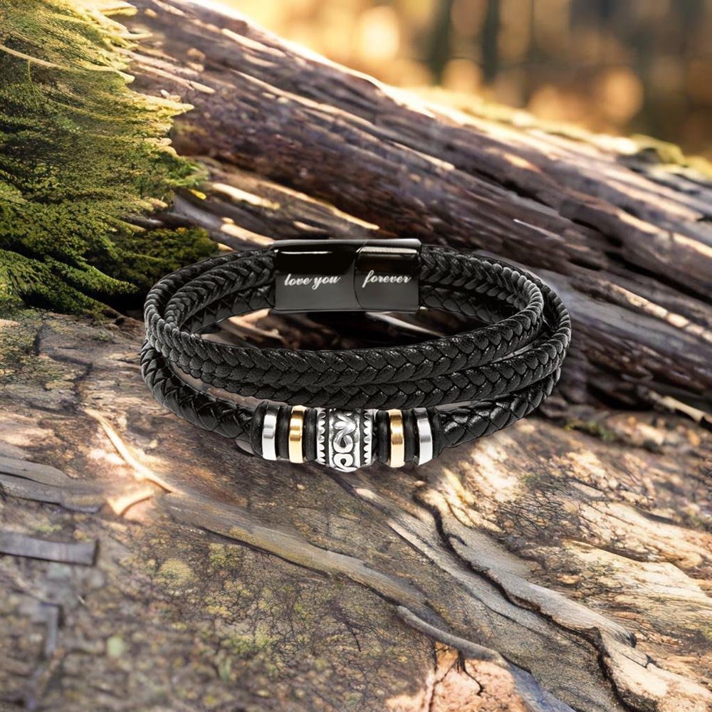 "Love You Forever" Bracelet: Nature Birthday Jewelry Mahogany Style Luxury Box with LED The Sterling Clover & Co.