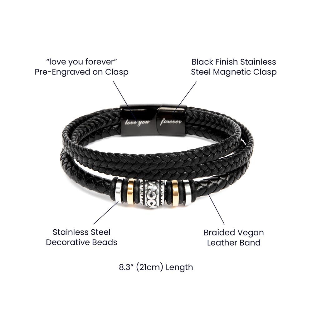 "Love You Forever" Bracelet: Nature Birthday Jewelry Mahogany Style Luxury Box with LED The Sterling Clover & Co.