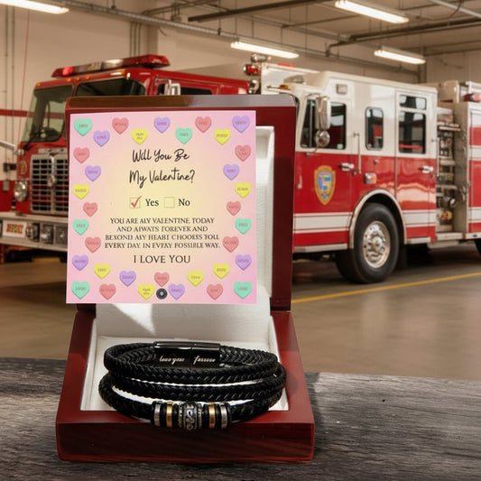 Love You Forever Bracelet: Valentine's Day Collection Jewelry Be Mine Mahogany Style Luxury Box with LED The Sterling Clover & Co.