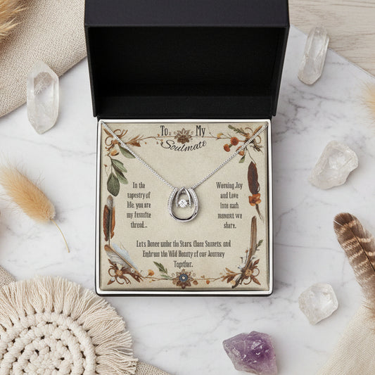 Lucky In Love Necklace: Boho Soulmate Jewelry Two Tone Box The Sterling Clover & Co.