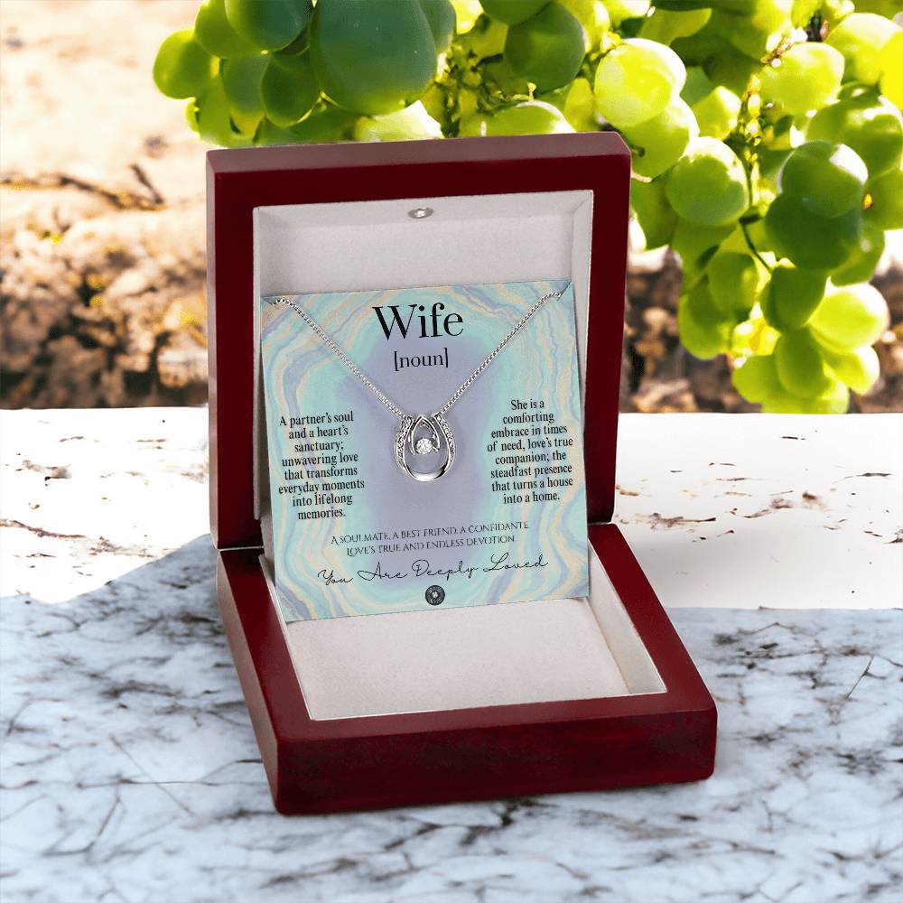 Lucky In Love Necklace: For Wife Jewelry Oasis Mahogany Style Luxury Box with LED The Sterling Clover & Co.